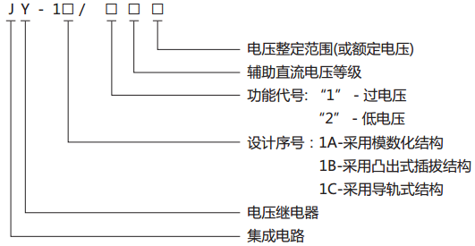 JY-1C/2電壓繼電器型號(hào)、名稱