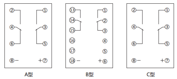 JCDY-2/C直流電壓繼電器內(nèi)部接線(xiàn)及外引接線(xiàn)圖