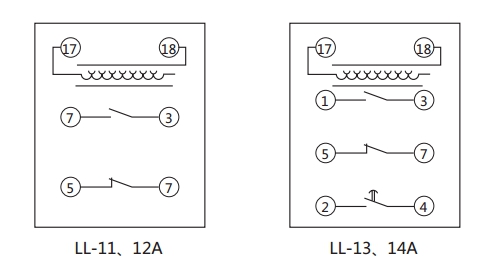 LL-14A/10繼電器內(nèi)部接線