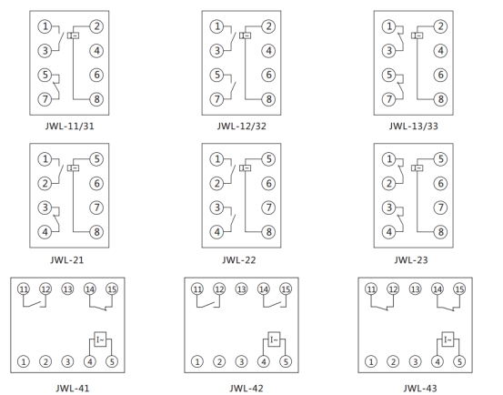 JWL-42內(nèi)部接線及外引接線圖(正視圖) JWL-42內(nèi)部接線及外引接線圖(正視圖)