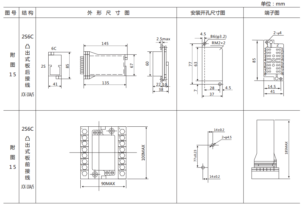 DZS-13CE/600延時(shí)中間繼電器外形及開(kāi)孔尺寸
